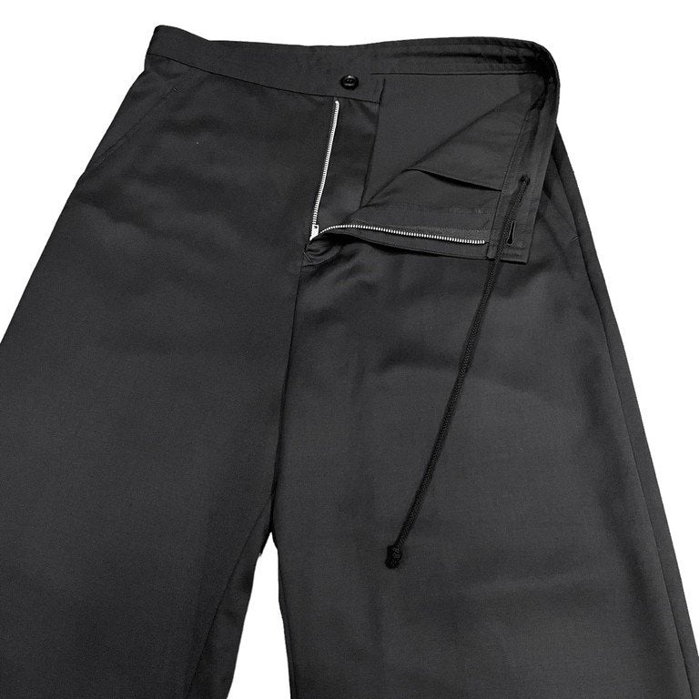 Y’s Yohji Yamamoto 18SS ウールギャバジンドローストリングワイドストレートイージーパンツ