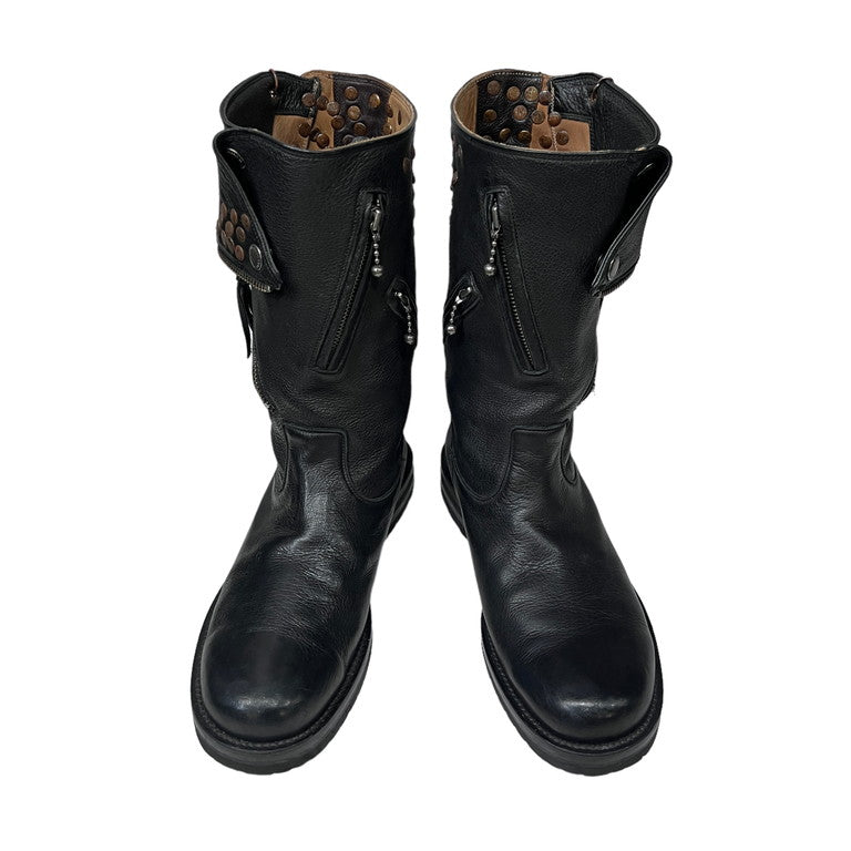 foot the coacher Deerskin Studded riders boots