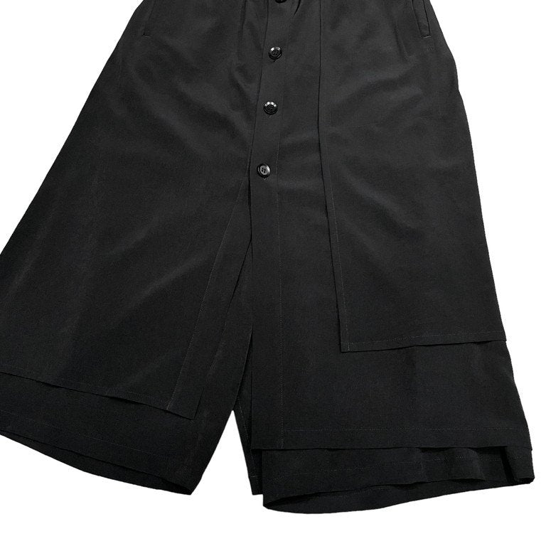 Yohji Yamamoto Femme 22SS トリアセテートポリエステルウエストゴムシャーリングレイヤードワイドパンツ