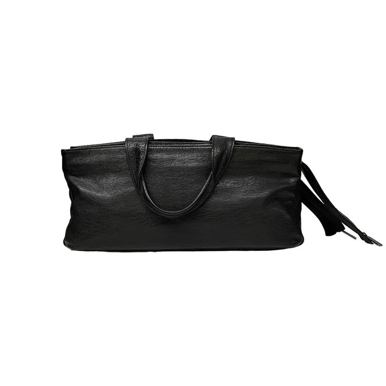 Yohji Yamamoto Femme ゴートレザージップデザインスクエアボストンバッグ