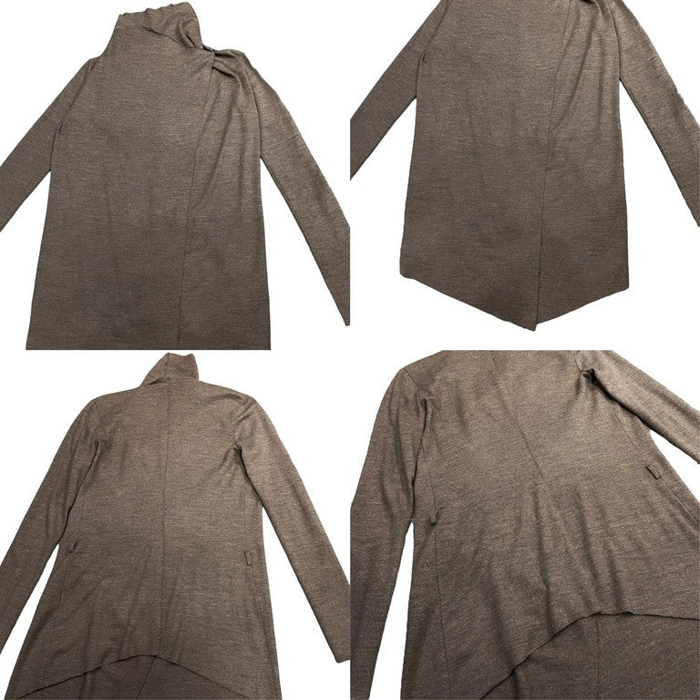 HELMUT LANG ウエストベルトアシンメトリーウールナローカーディガン