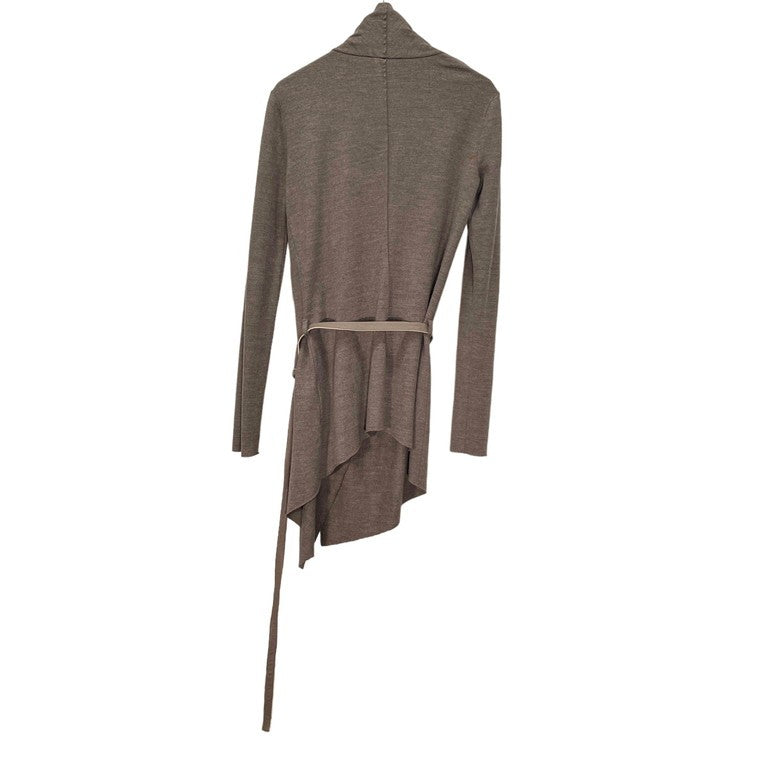 HELMUT LANG ウエストベルトアシンメトリーウールナローカーディガン