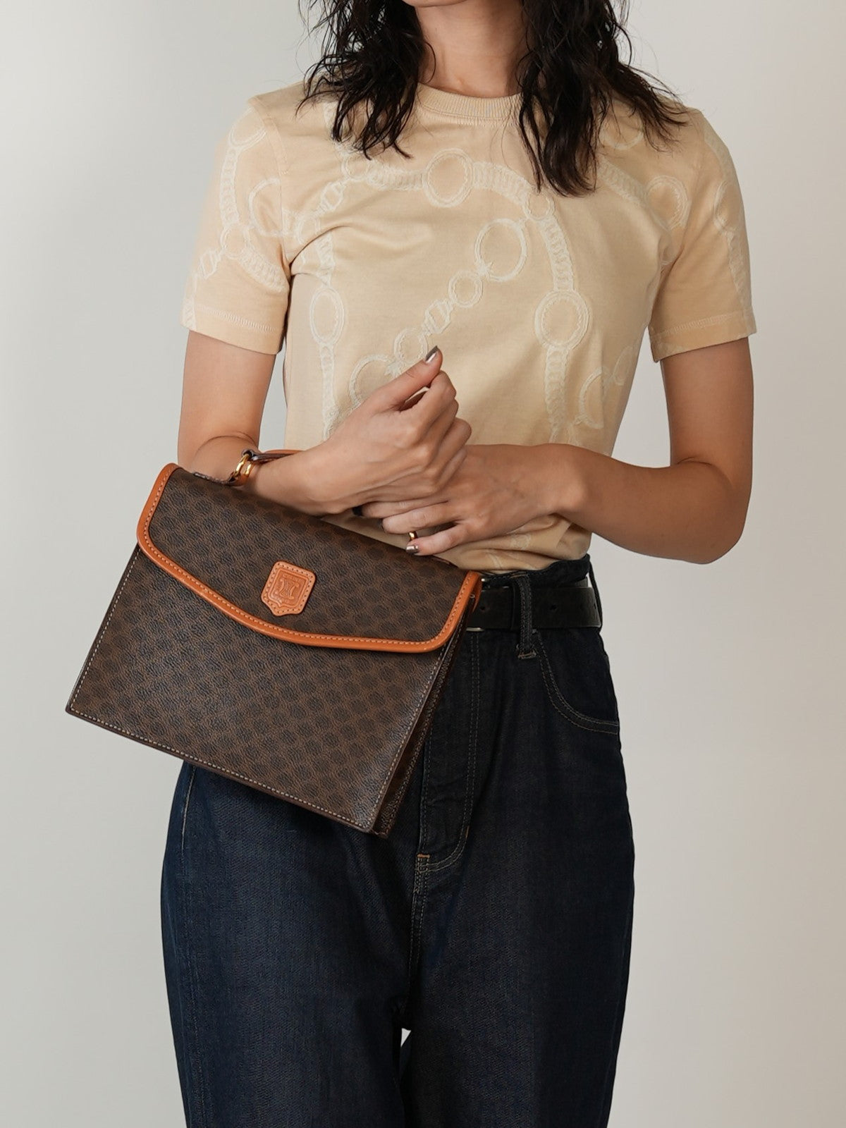 CELINE マカダム 2WAYハンドバッグ