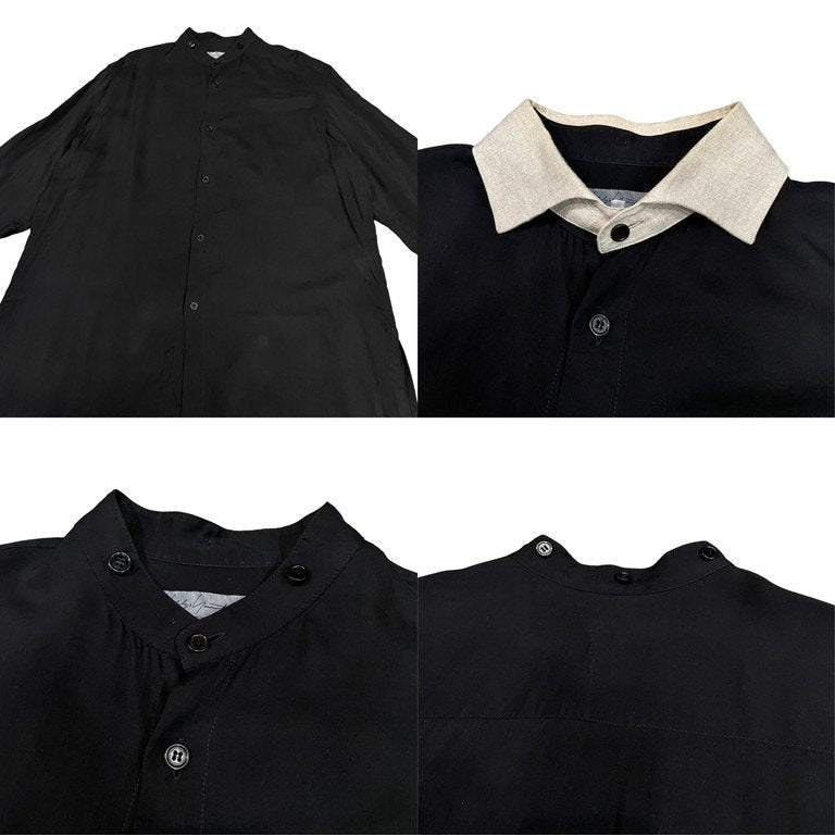 Yohji Yamamoto Pour Homme 22SS スペアカラー付きシャツブラウス セルロースロングシャツ