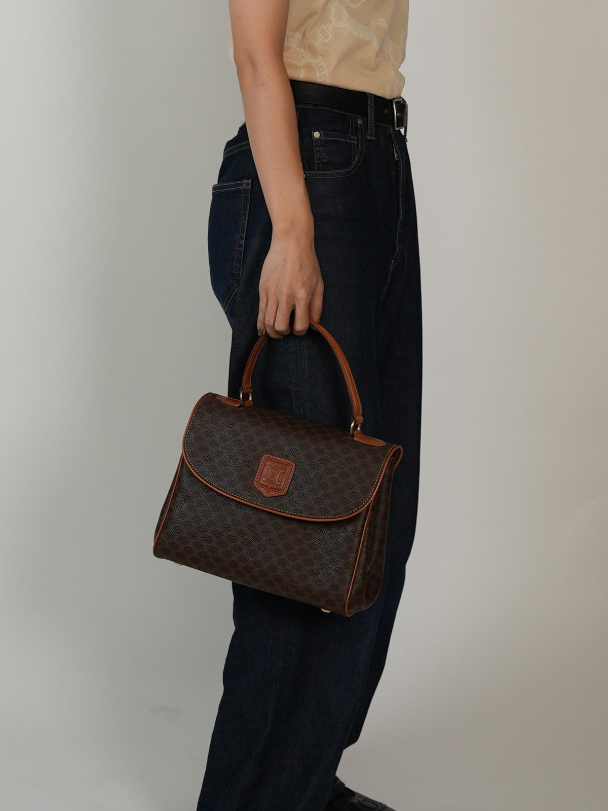 CELINE マカダム ハンドバッグ