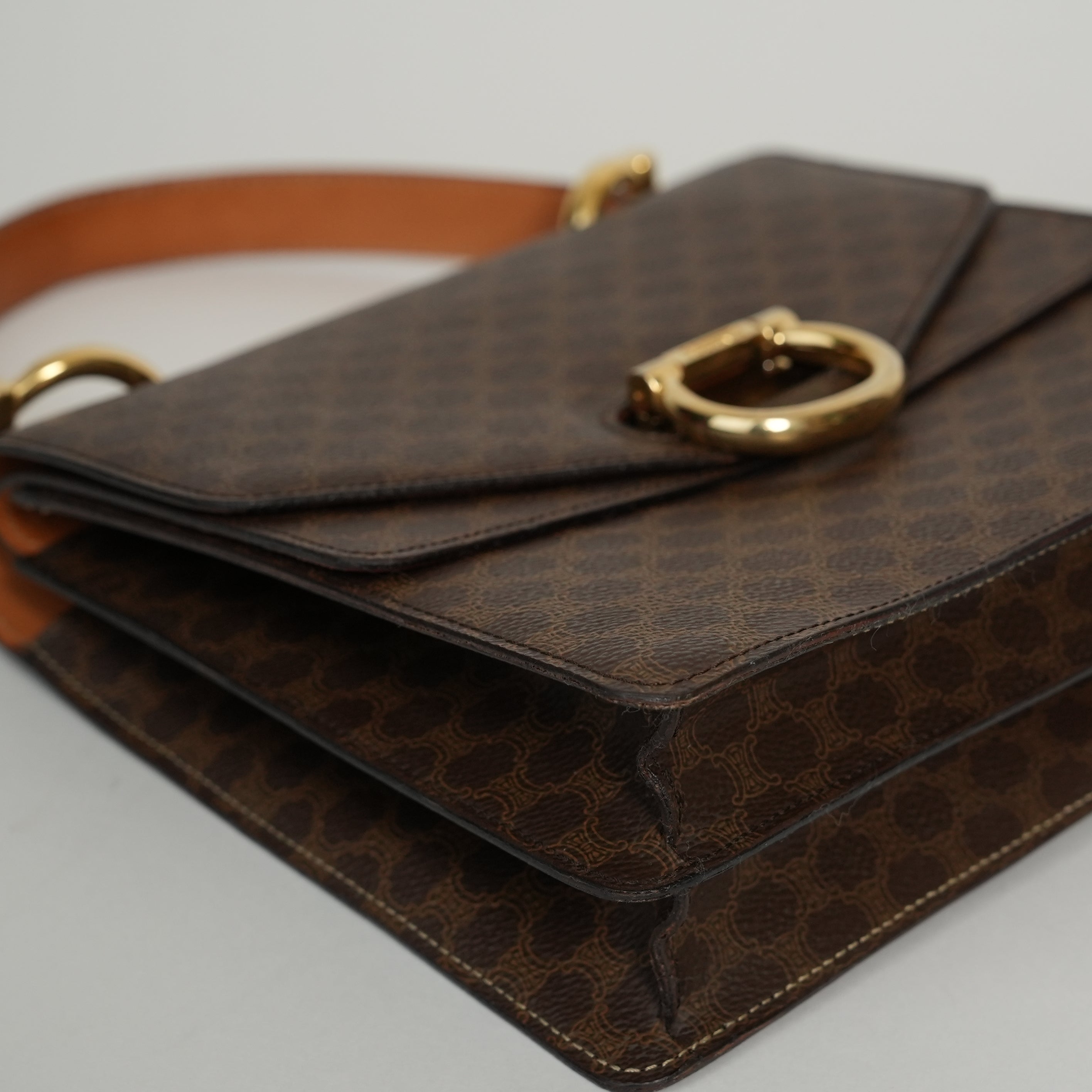 CELINE ダブルフラップ ハンドバッグ マカダム