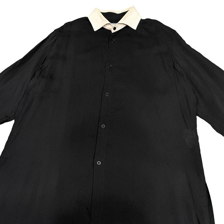 Yohji Yamamoto Pour Homme 22SS スペアカラー付きシャツブラウス セルロースロングシャツ