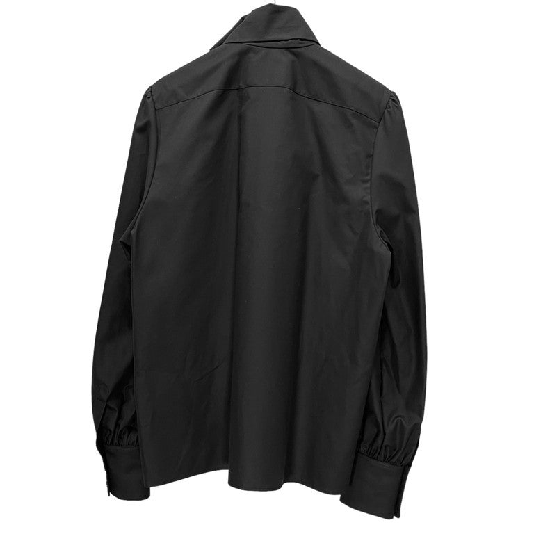 SAINT LAURENT PARIS 23AW Lavalliere-Neck Shirt コットンギャバジンビショップスリーブラヴァリエネックシャツ