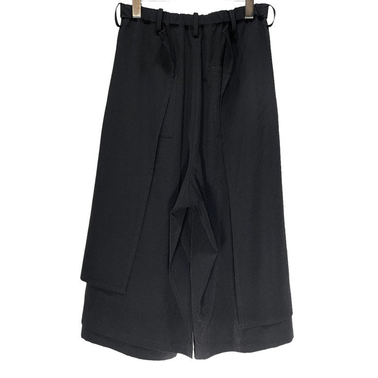 Yohji Yamamoto Femme 22SS トリアセテートポリエステルウエストゴムシャーリングレイヤードワイドパンツ