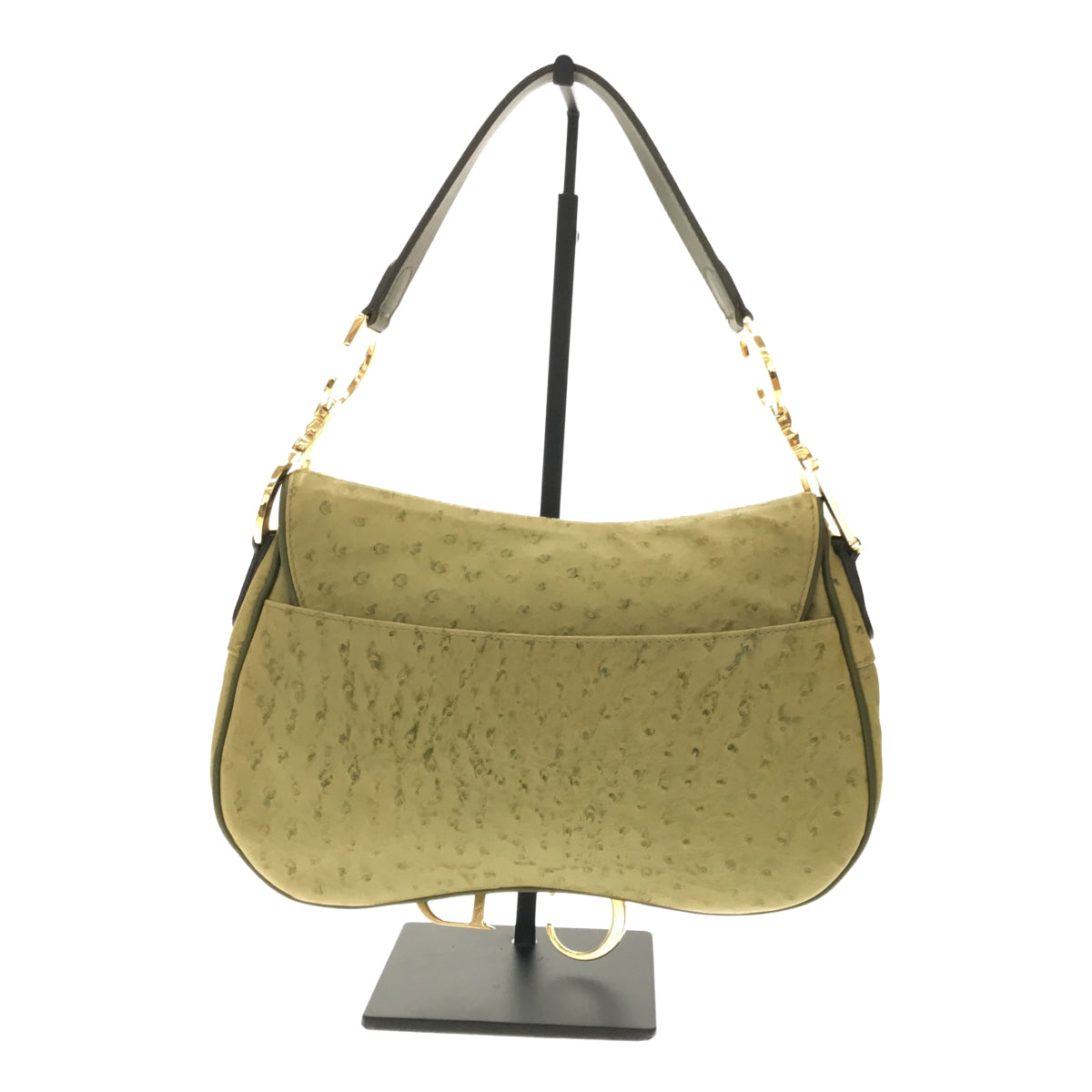 Christian Dior ダブルサドルバッグ オーストリッチ型押し