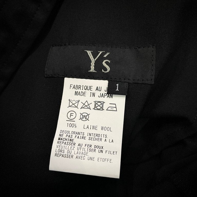 Y’s Yohji Yamamoto 18SS ウールギャバジンドローストリングワイドストレートイージーパンツ