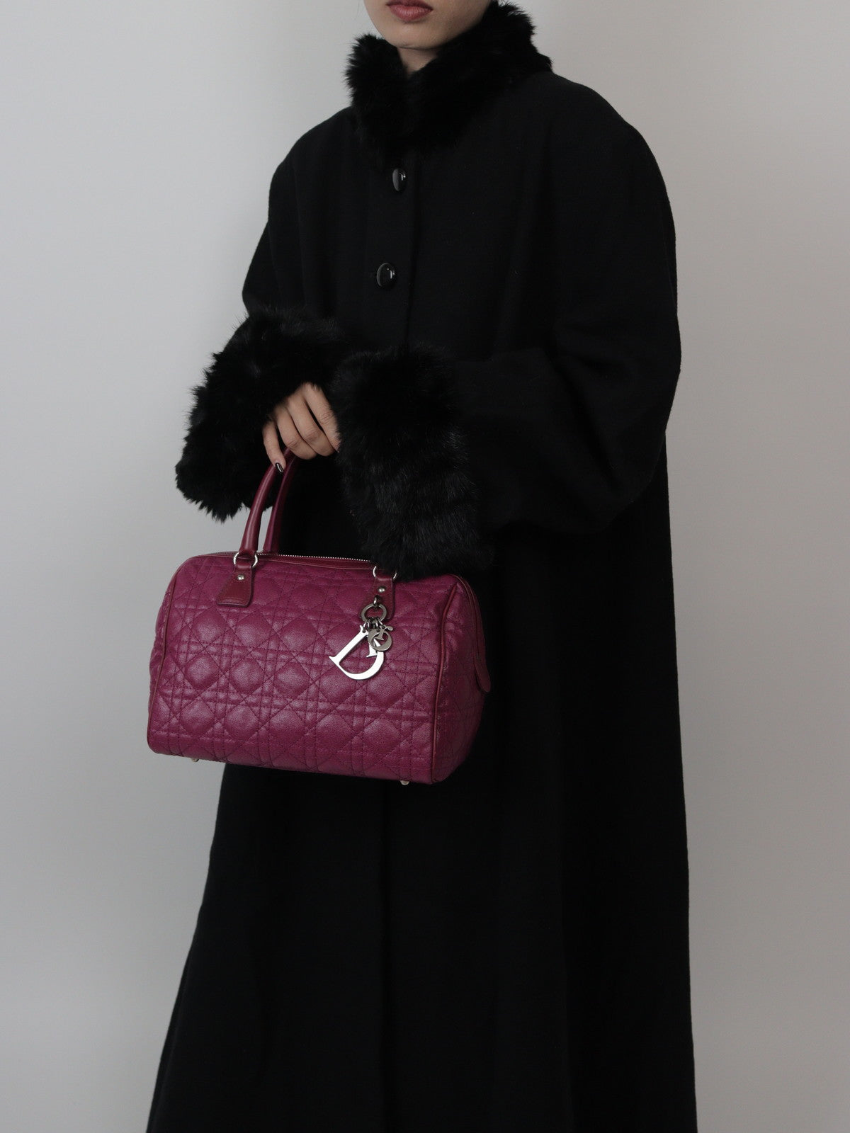 Christian Dior ミニボストンバッグ カナージュ