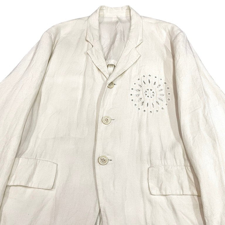 Yohji Yamamoto Pour Homme 87SS 刺し子織カットワーク3Bテーラードジャケット