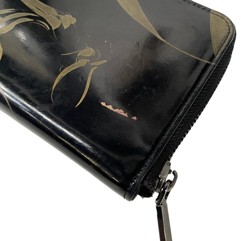 discord Yohji Yamamoto ガラスレザーペイントラウンドジップロングウォレット
