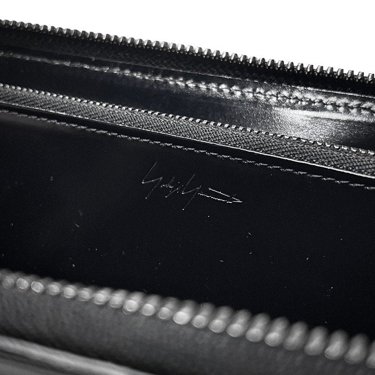 discord Yohji Yamamoto ガラスレザーペイントラウンドジップロングウォレット