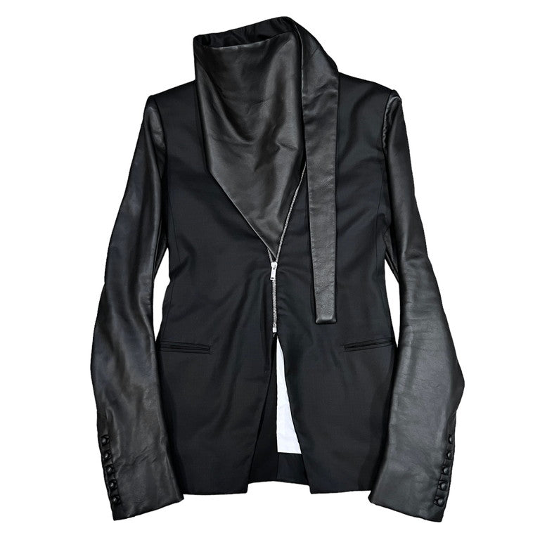 GARETH PUGH Leather switching high neck jacket