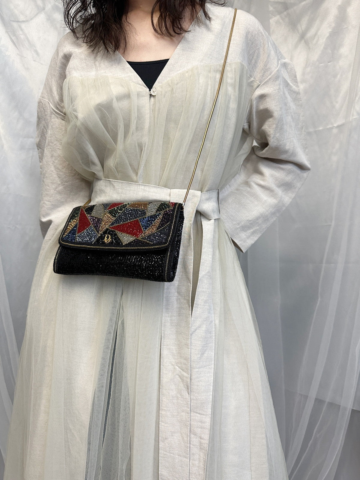 Christian Dior チェーン ショルダーバッグ ビーズ