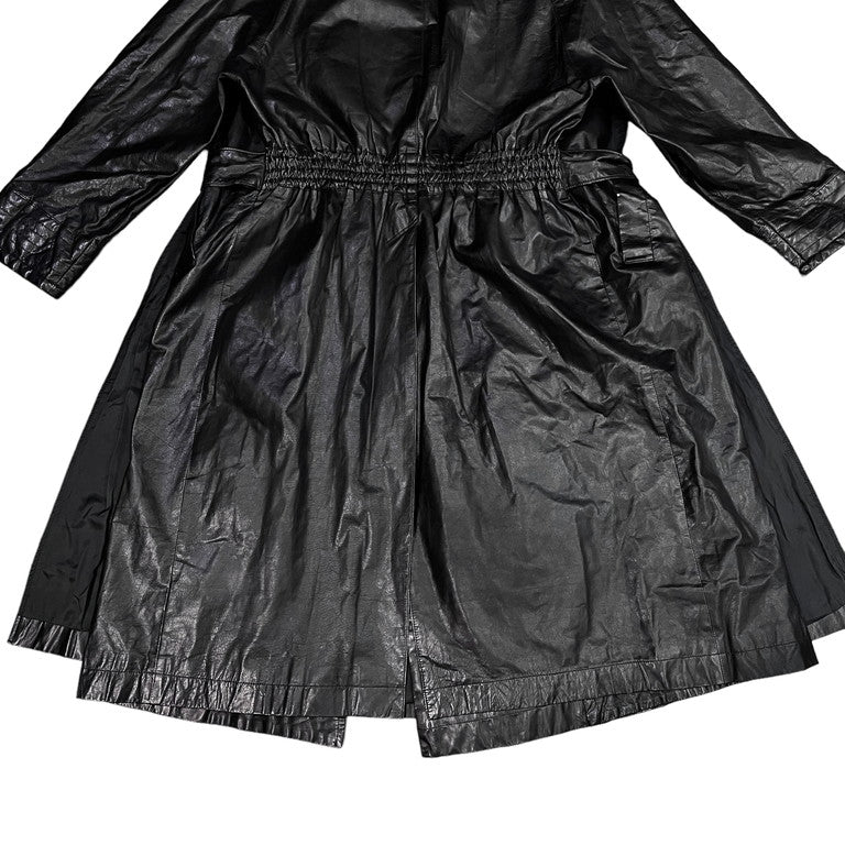 LUNA MATTINO 1990s Scarf docking leather coat