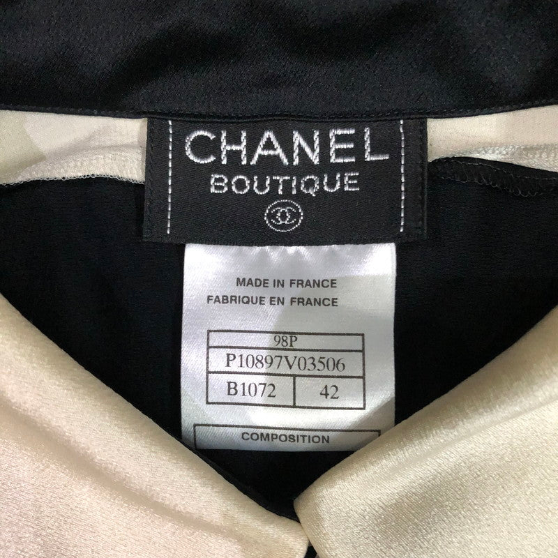 CHANEL バイカラーシルクシャツ