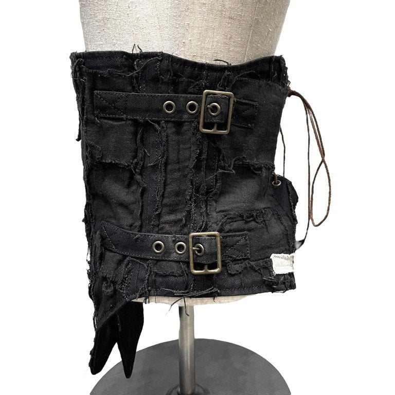 alice auaa 剥離 パッチワークカットオフサイドベルトレースアップコルセット