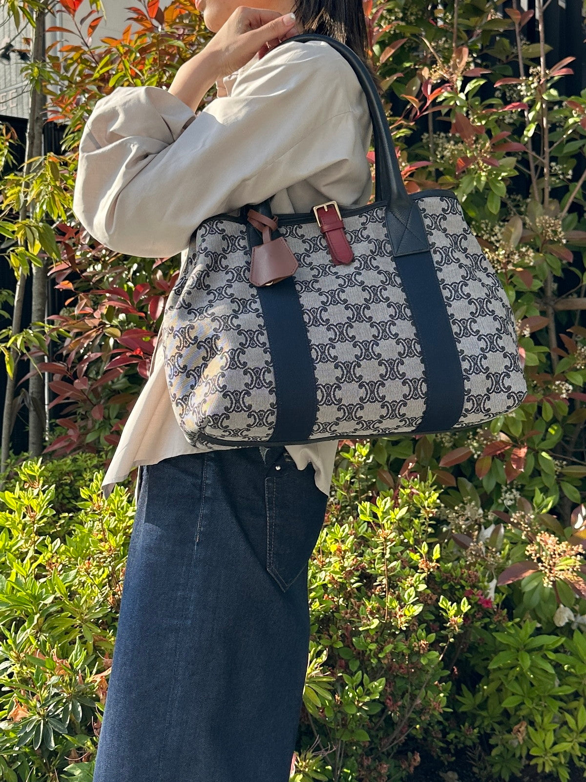 CELINE トートバッグ キャンバス マカダム