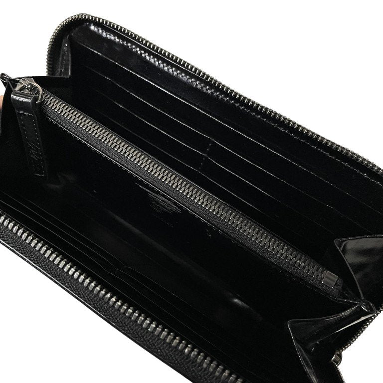 discord Yohji Yamamoto ガラスレザーペイントラウンドジップロングウォレット