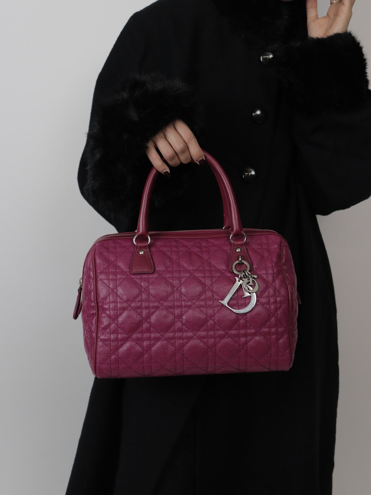 Christian Dior ミニボストンバッグ カナージュ