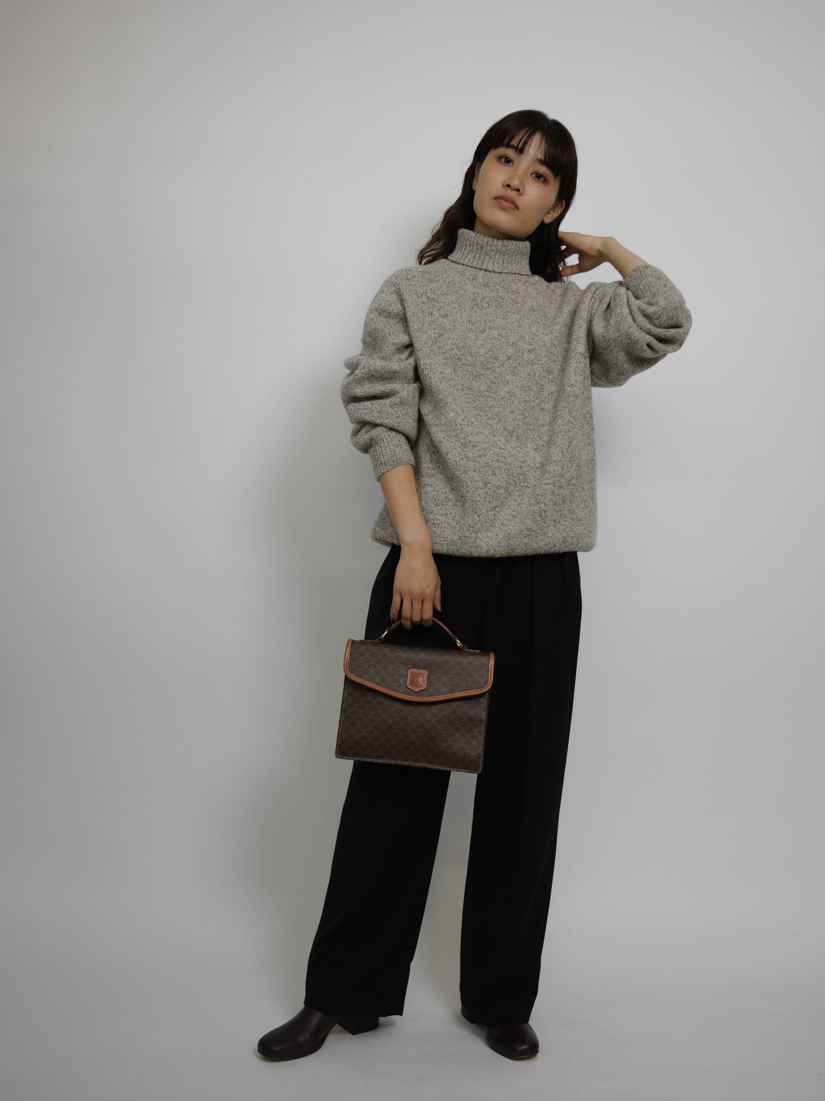 CELINE マカダム ハンドバッグ