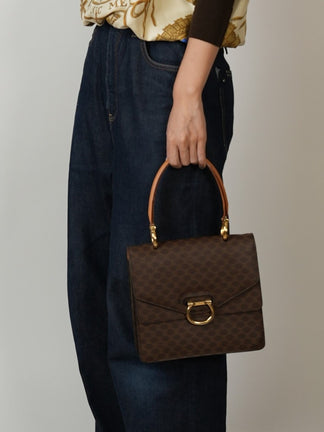 CELINE ダブルフラップ ハンドバッグ マカダム