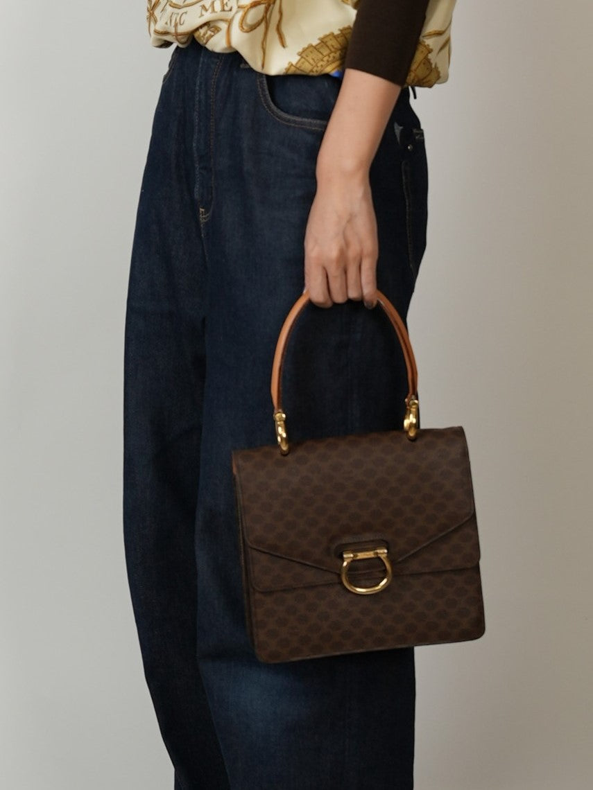 CELINE ダブルフラップ ハンドバッグ マカダム