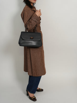 GUCCI ウッドハンドル ハンドバッグ