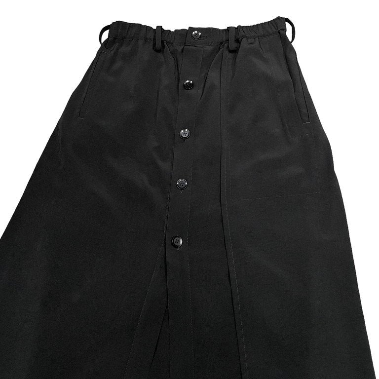 Yohji Yamamoto Femme 22SS トリアセテートポリエステルウエストゴムシャーリングレイヤードワイドパンツ