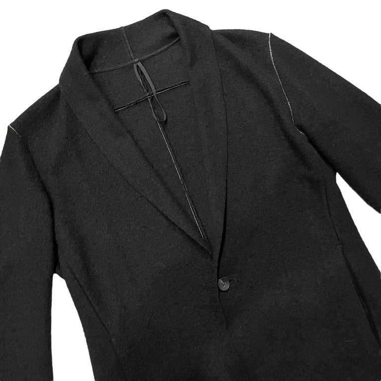 The Viridi-anne Fulling Knit Long Jacket 圧縮ウールオーバーロックステッチロングジャケット