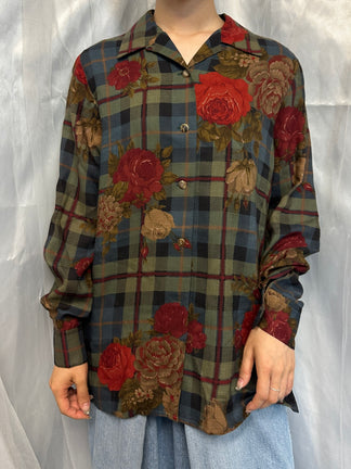 BURBERRYS' ウールシルク総柄シャツ