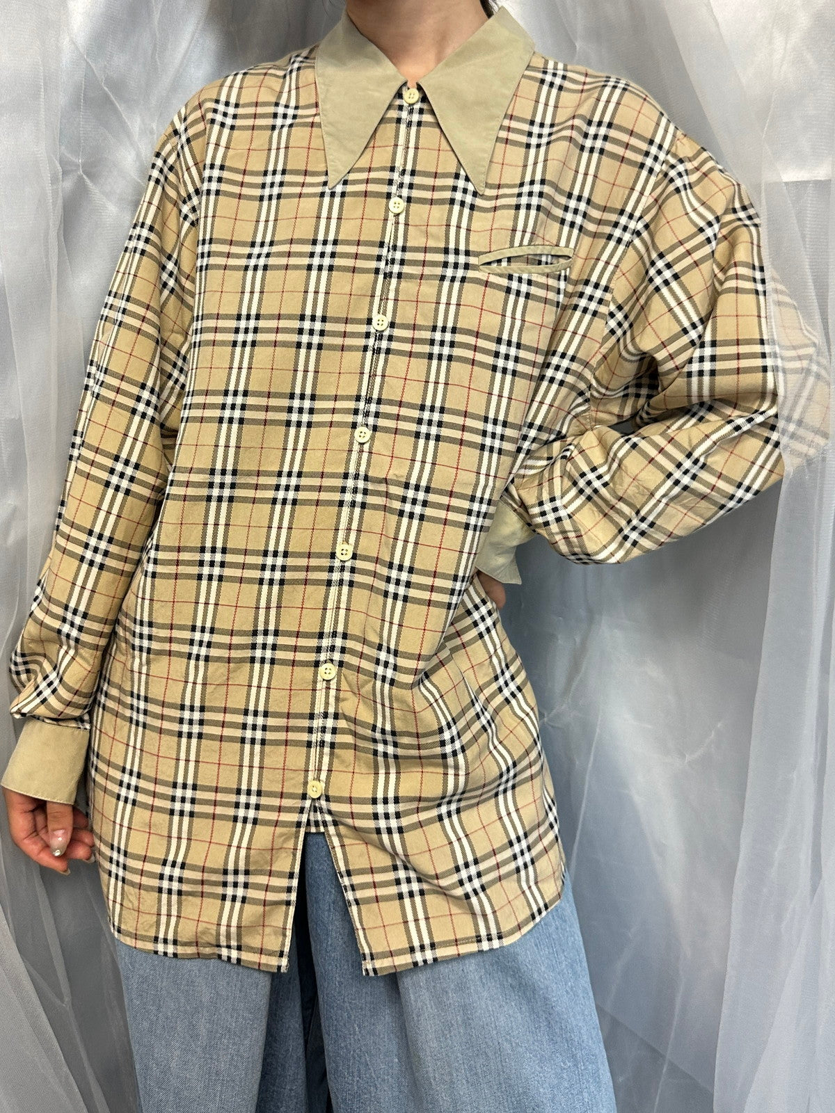 BURBERRYS' ノバチェックシルクシャツ