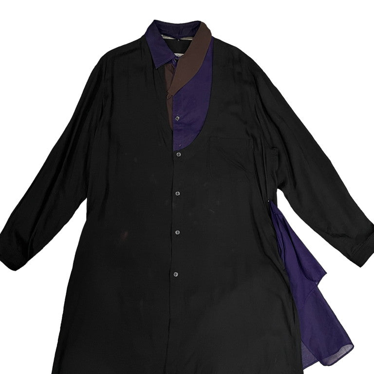 Yohji Yamamoto Pour Homme 19SS Layered tencel long shirt