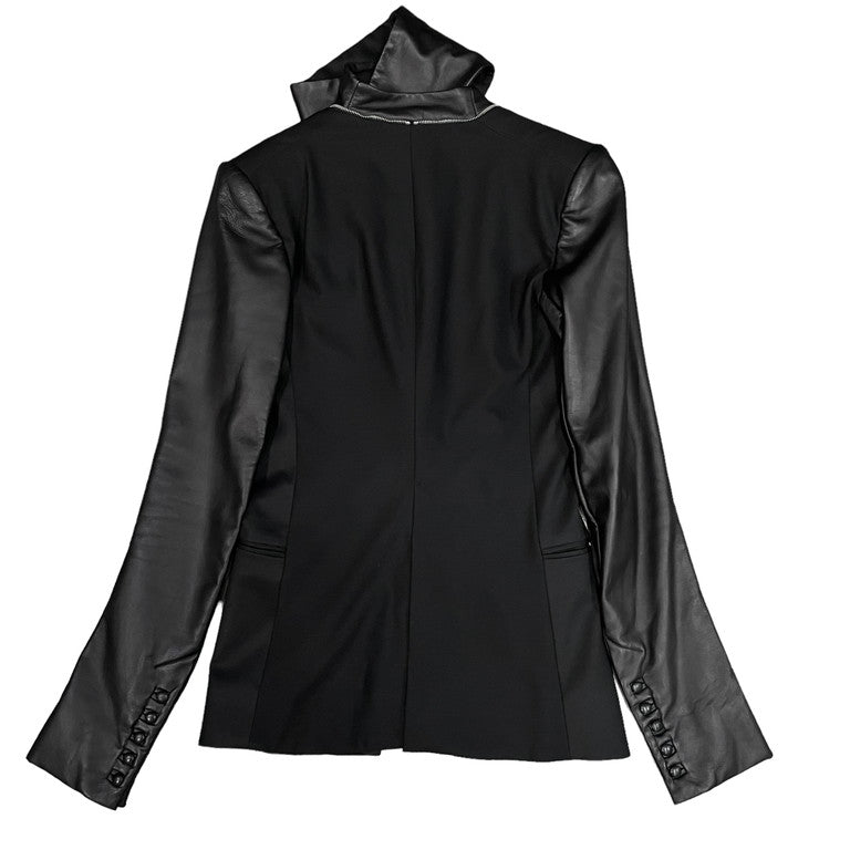 GARETH PUGH Leather switching high neck jacket
