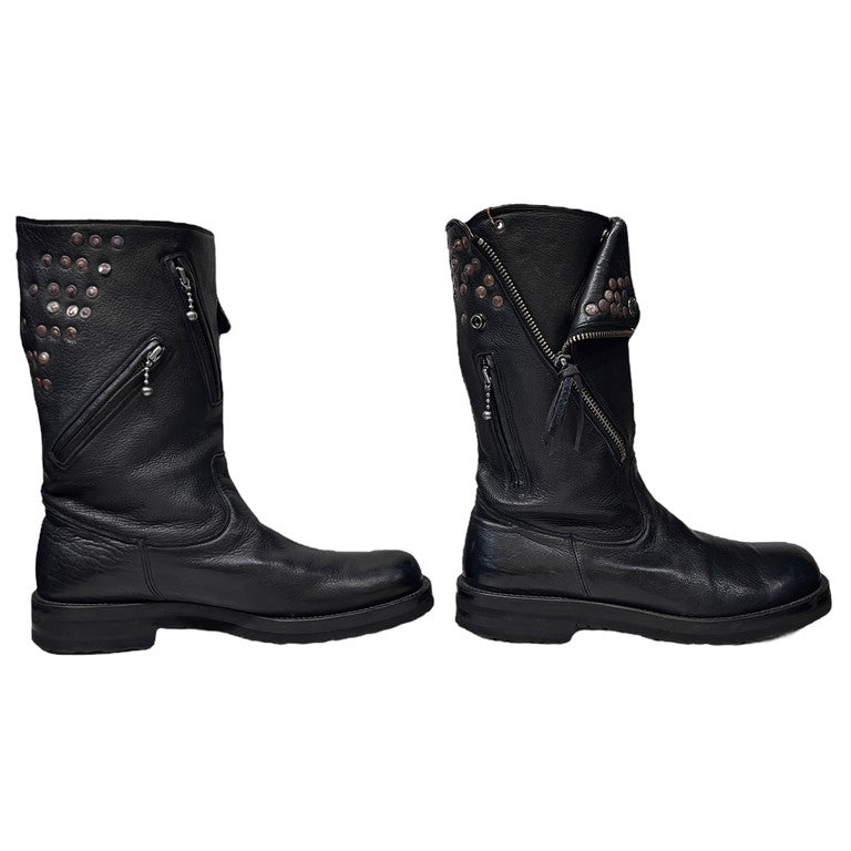 foot the coacher Deerskin Studded riders boots