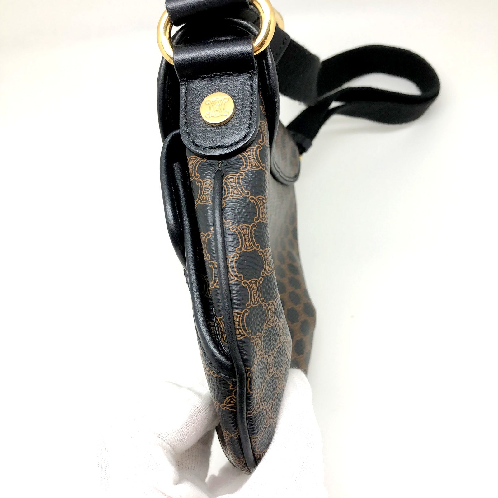 CELINE ショルダーバッグ マカダム ブラック