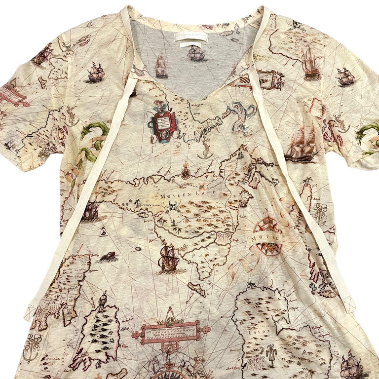 Alexander McQueen 05SS Printed gauze top