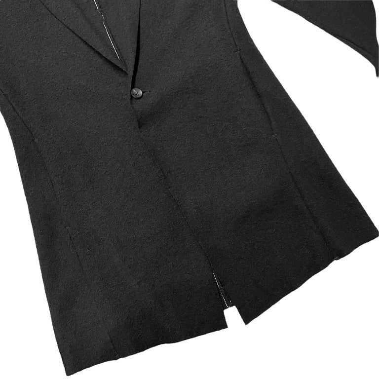 The Viridi-anne Fulling Knit Long Jacket 圧縮ウールオーバーロックステッチロングジャケット