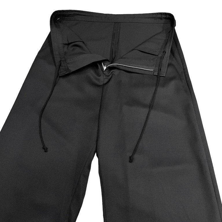 Y’s Yohji Yamamoto 18SS ウールギャバジンドローストリングワイドストレートイージーパンツ