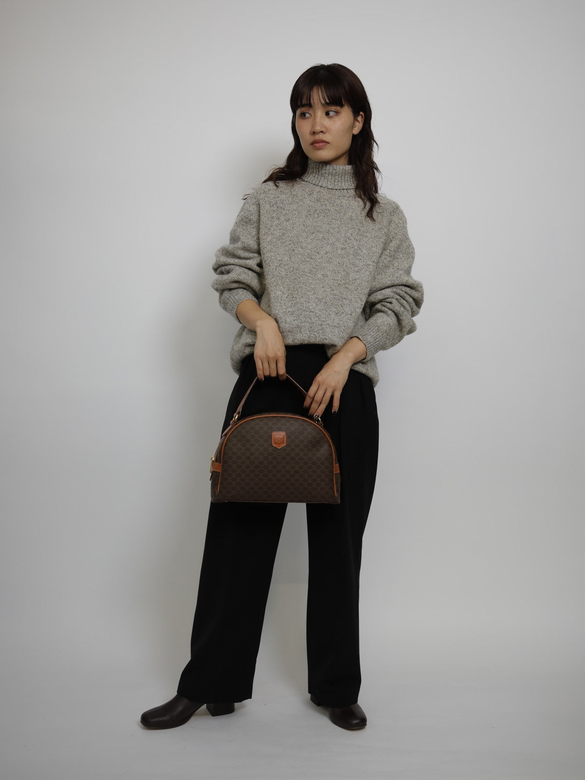 CELINE マカダム ハンドバッグ