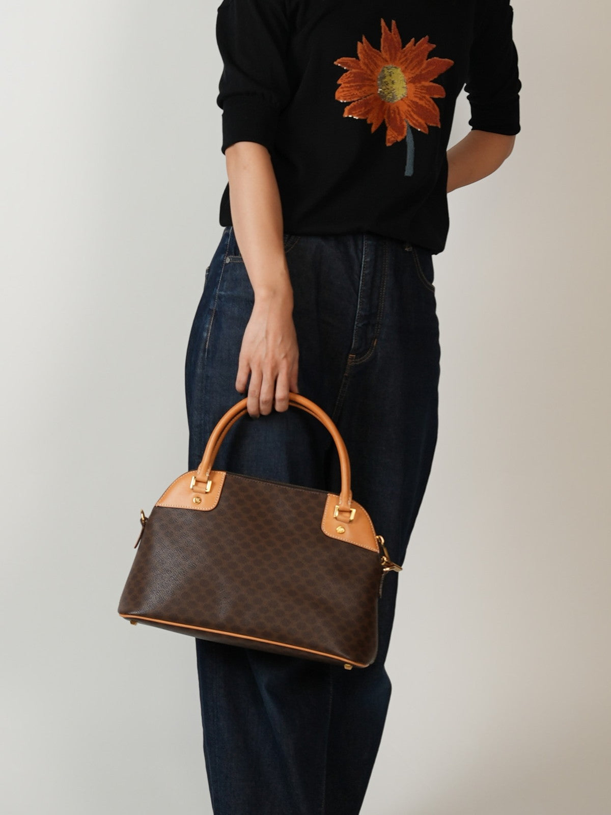 CELINE マカダム ハンドバッグ