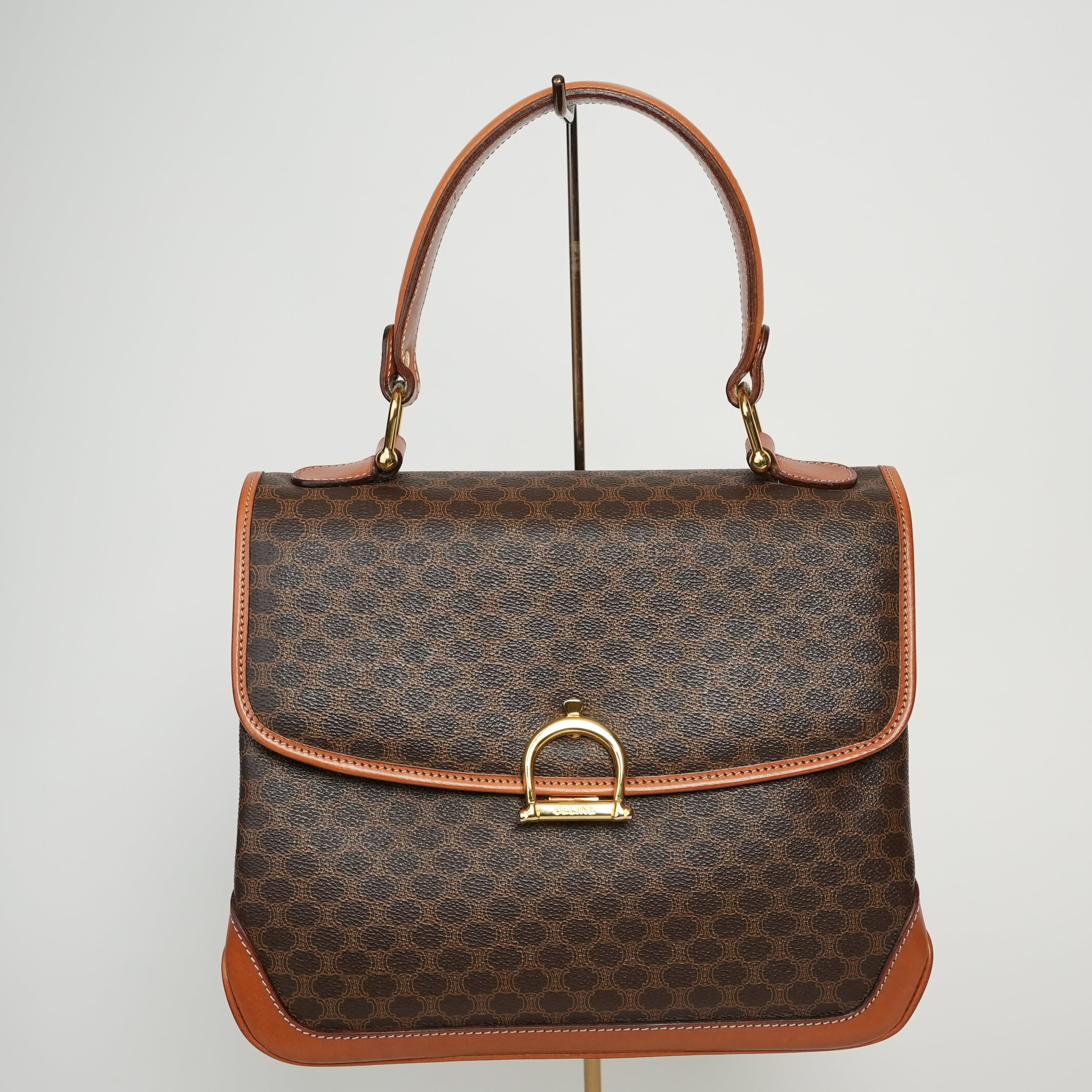 CELINE マカダム ハンドバッグ