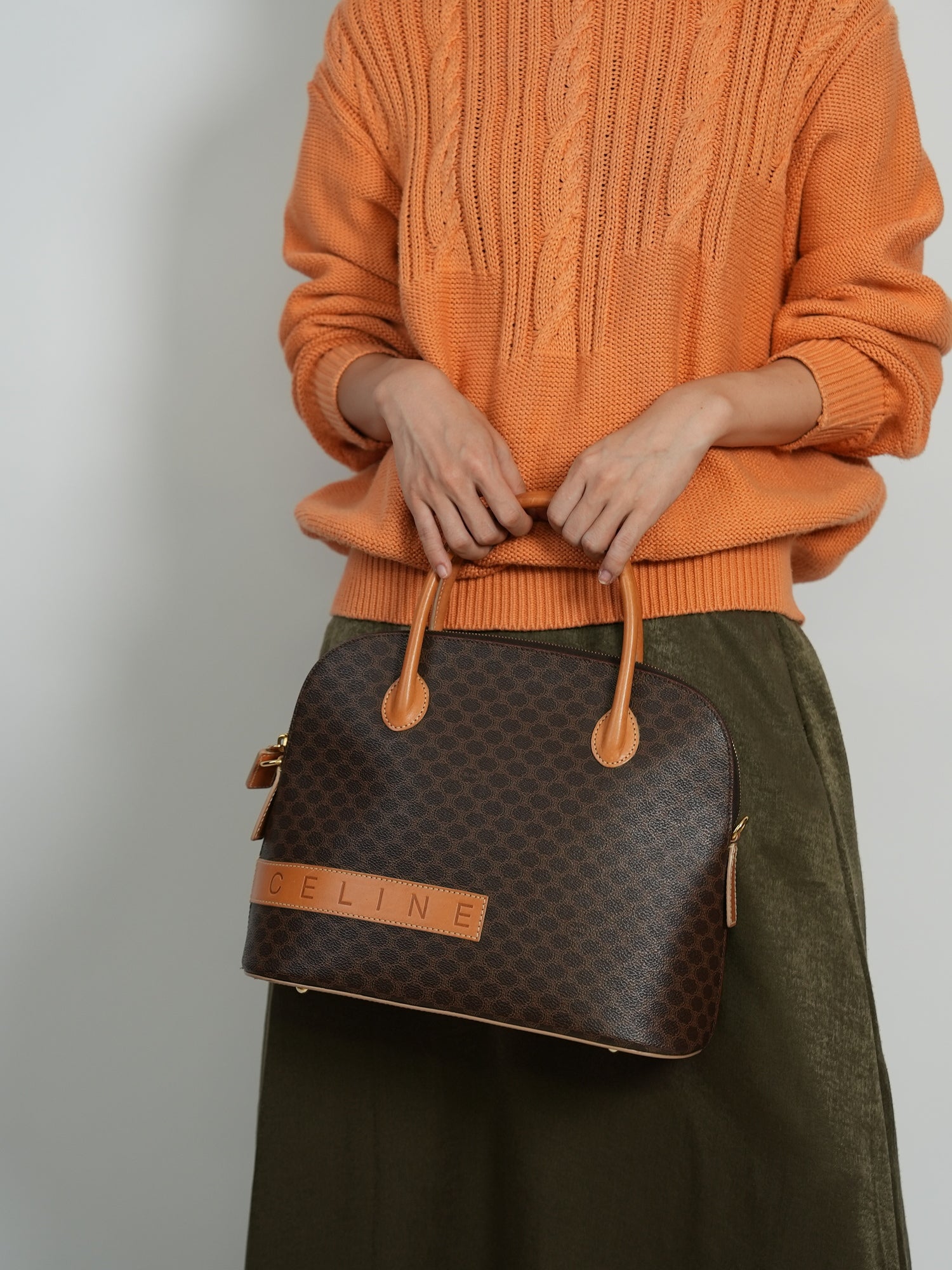 CELINE マカダム ハンドバッグ