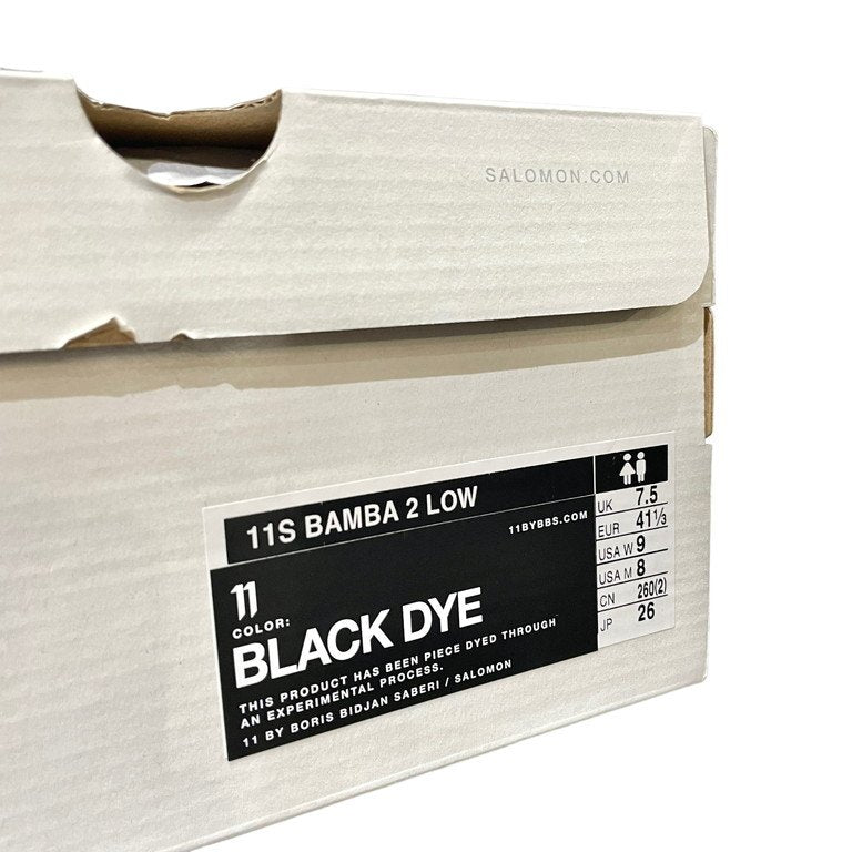 11 by Boris Bidjan Saberi × SALOMON BAMBA 2 LOW BLACK DYE 製品染めローカットスニーカー