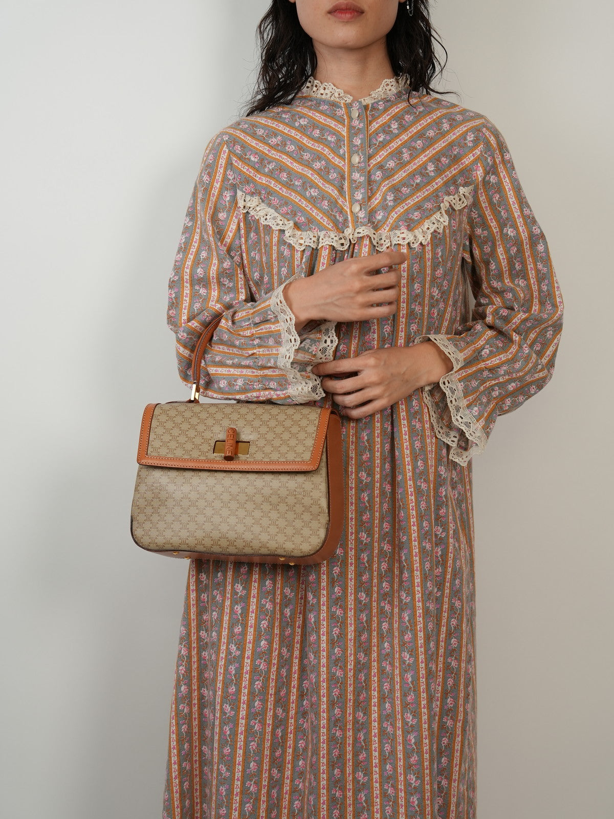 CELINE マカダム ハンドバッグ