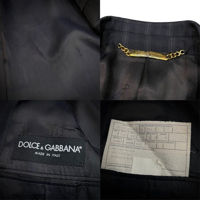 DOLCE&GABBANA ナローピークドラペルストライプ1Bテーラードジャケット