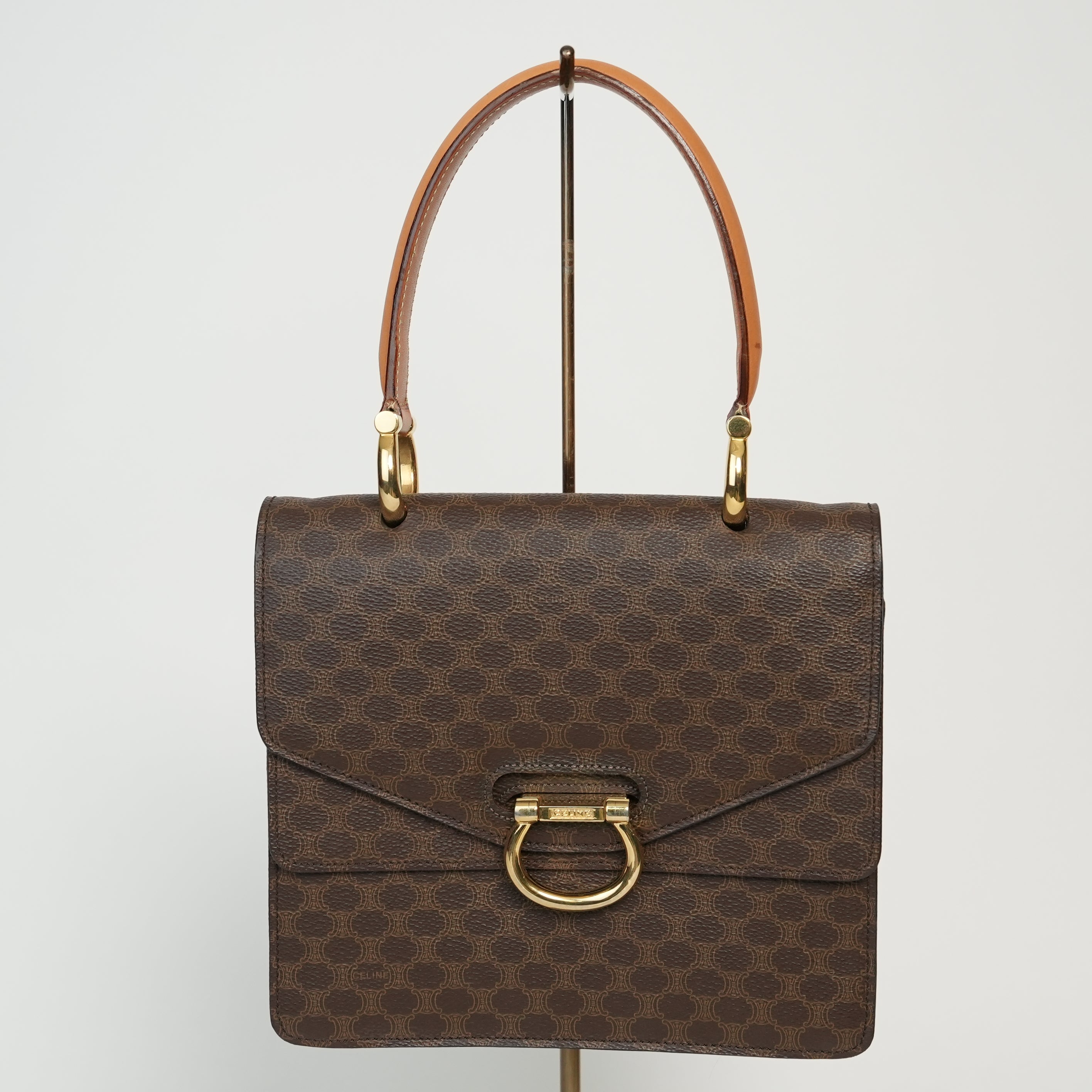 CELINE ダブルフラップ ハンドバッグ マカダム